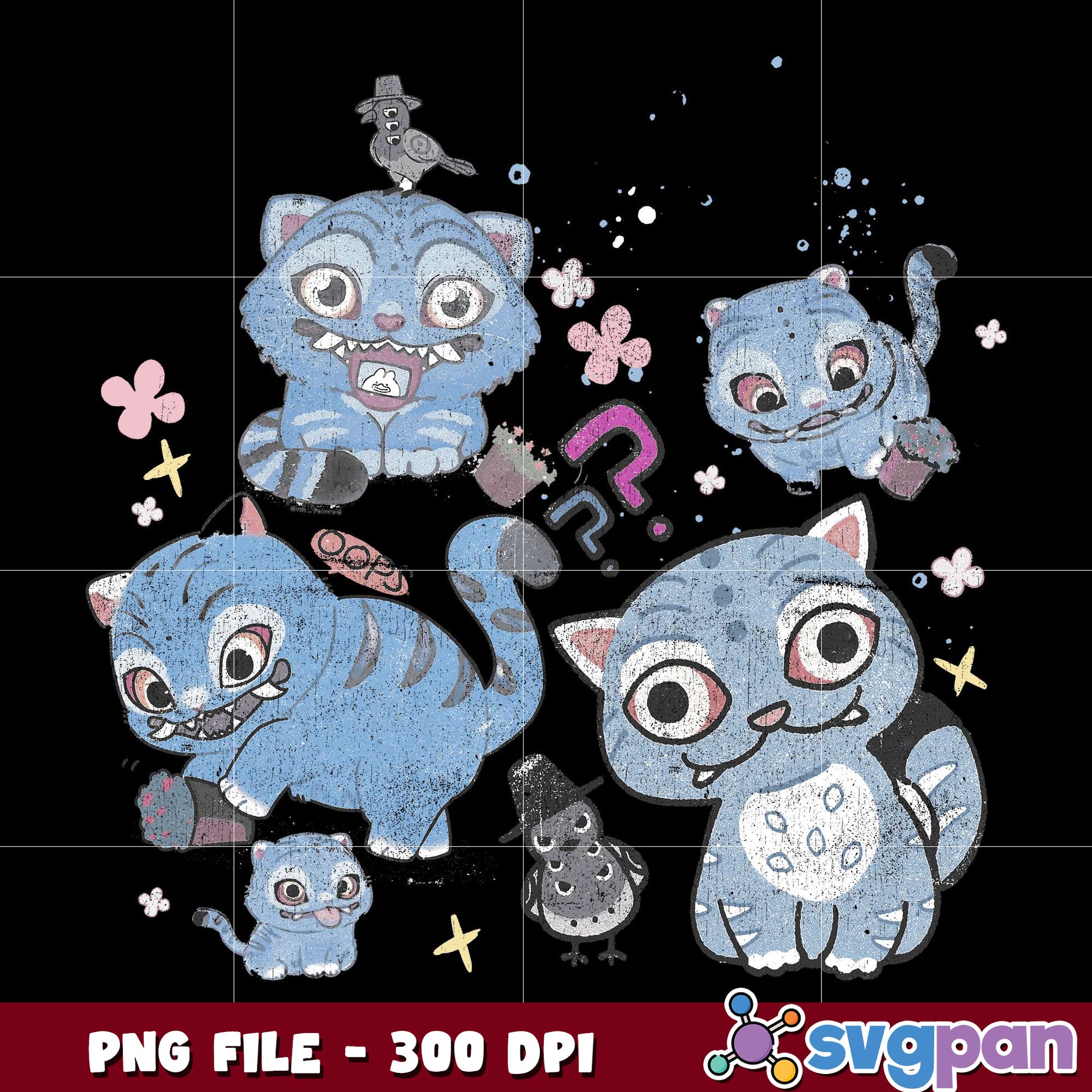 Derpy blue tiger png, funny animal png, cartoon tiger png