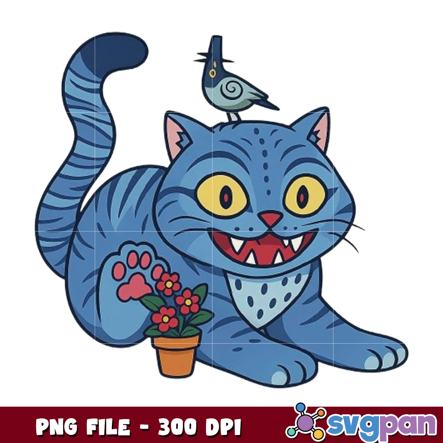 Derpy tiger and bird png, funny animal png, cartoon friends png