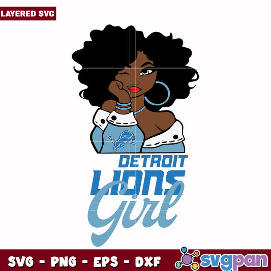 Detroit Lions Girl svg, nfl teams svg, american football svg