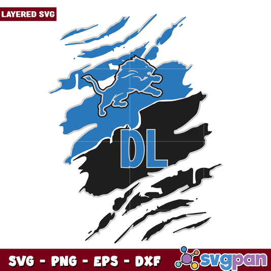 Detroit Lions claws illustration svg, nfl teams svg, super bowl svg