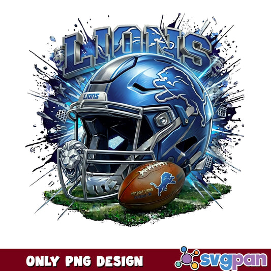 Detroit Lions Helmet Football PNG, Lions NFL PNG, Detroit PNG