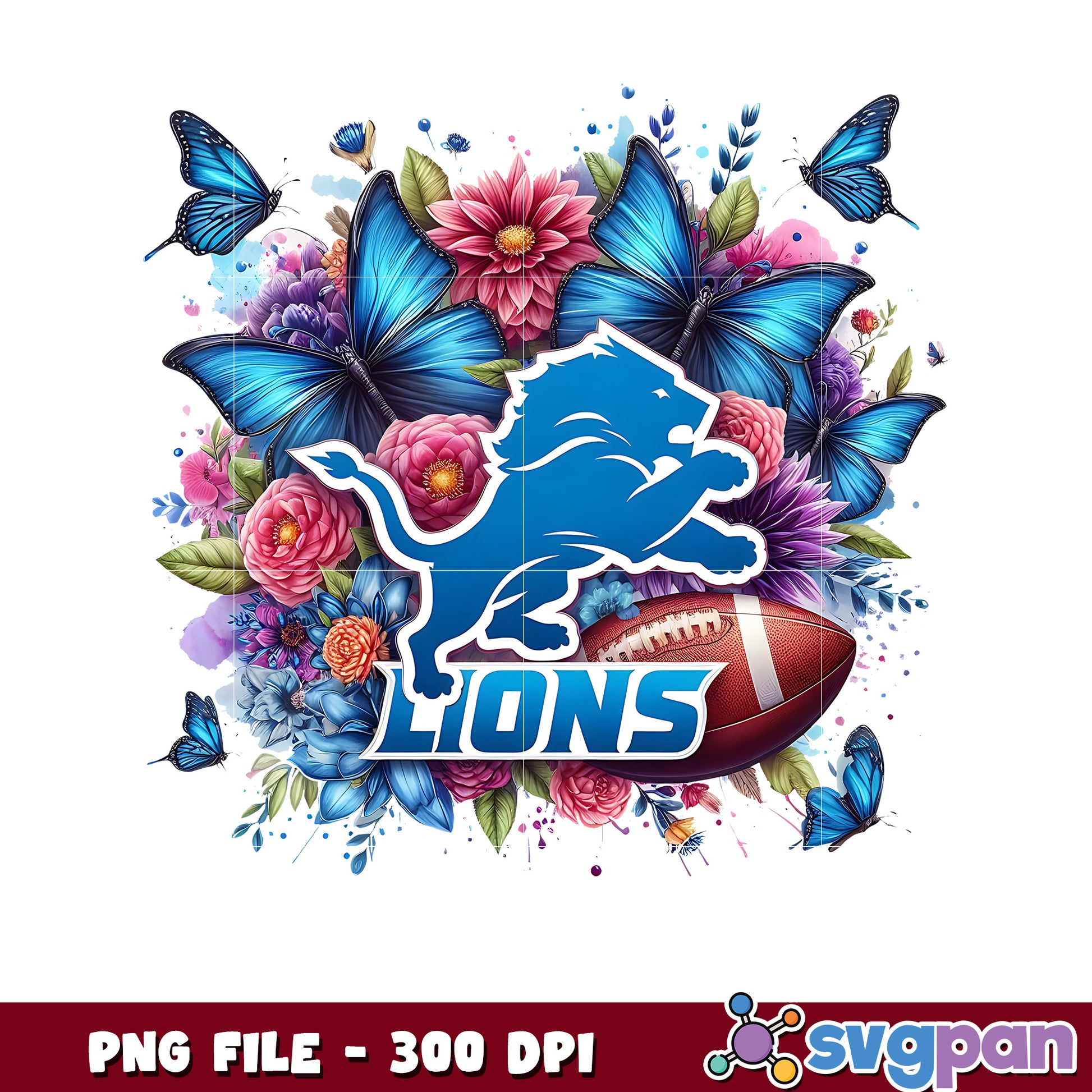 Detroit lions flowers png, nfl games png, american football png