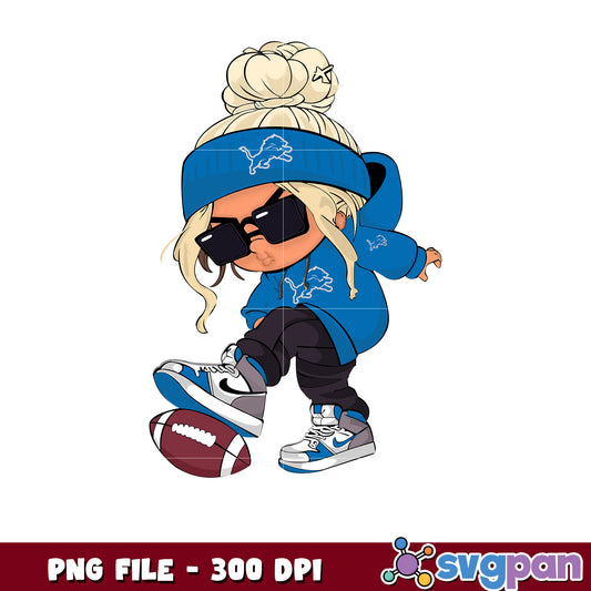 Detroit lions girl design png, game day vibes png png, nfl team logo png