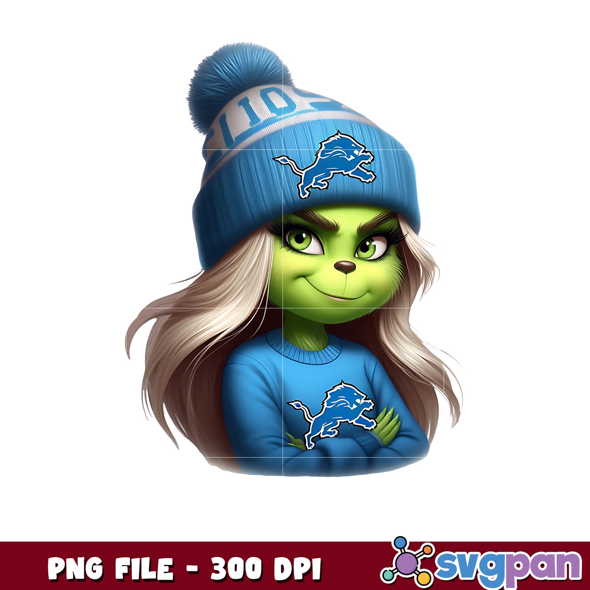 Detroit lions girl grinch png, lions grinch png, nfl football​ png