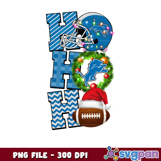 Detroit lions helmet hohoho png, nfl christmas games​ png, super bowl 2025