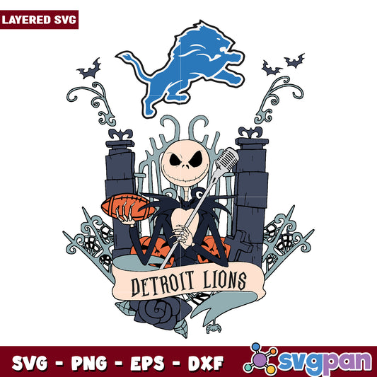 Detroit lions jack skellington svg, nfl teams svg, super bowl svg