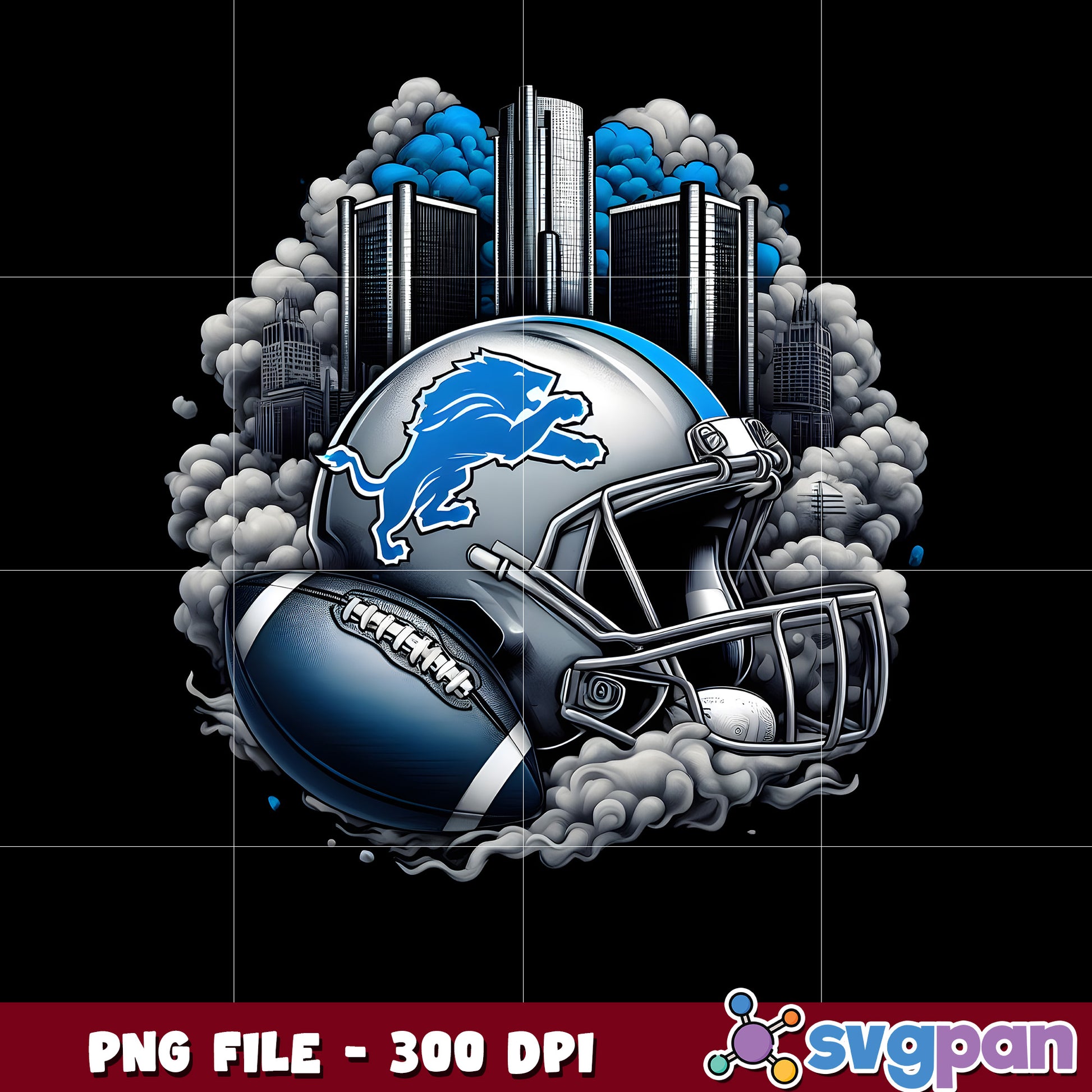 Detroit lions logo smoke helmet illustration png, nfl team helmet png, nfl design png