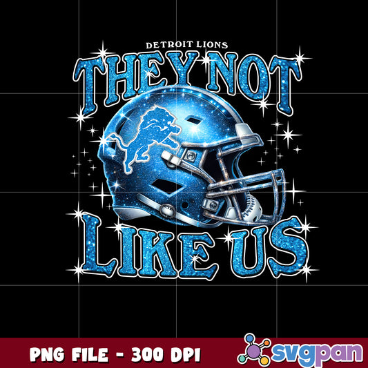 Detroit lions they not like us helmet design png, american rugby png, nfl teams png