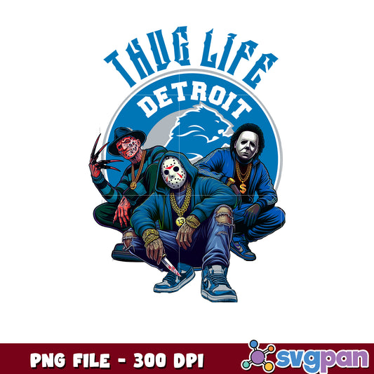 Detroit lions thug life logo design png, nfl 2025 png, super bowl 2025 png