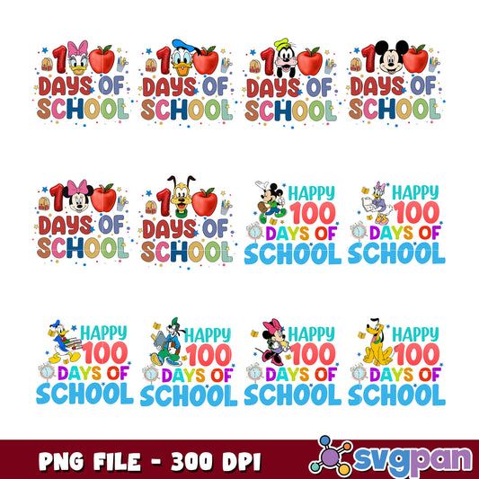 Disney 100 Days Of School PNG Bundle