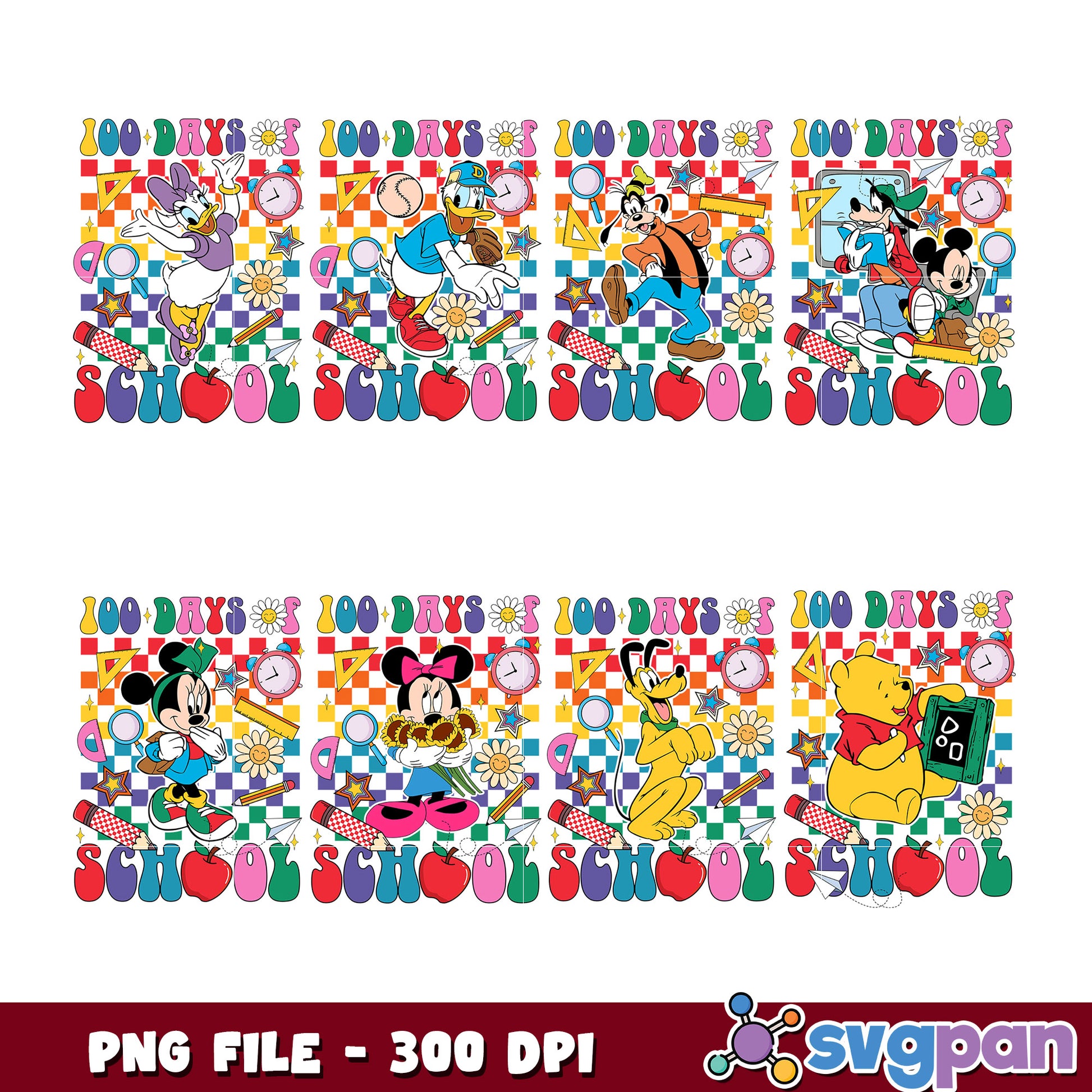 Disney 100 Days School Bundle PNG