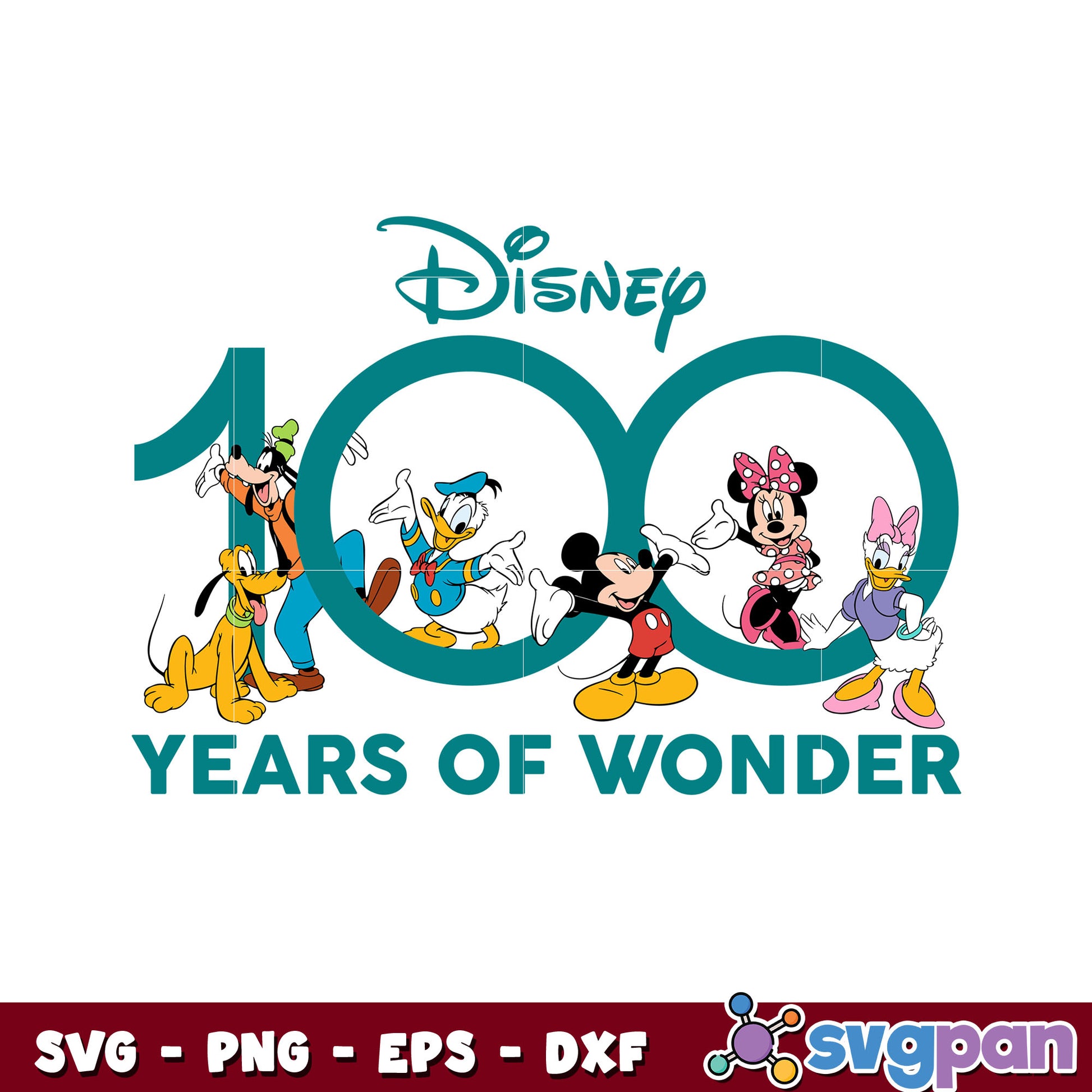 Disney 100 years of wonder mickey mouse svg, mickey friends svg