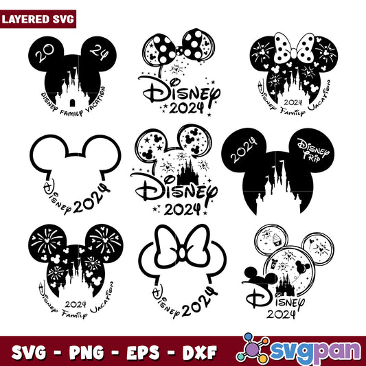 Disney 2024 SVG Bundle Mickey Mouse Ears Designs