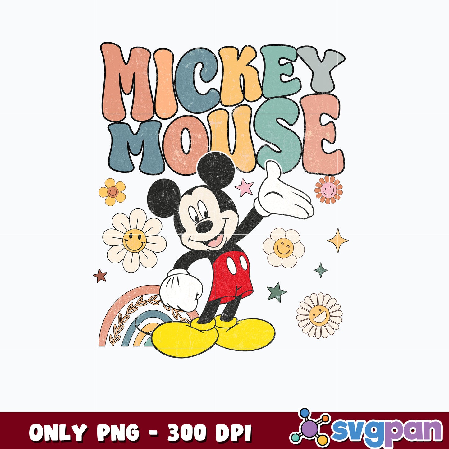 Retro Mickey Disney Classic Mickey Mouse png