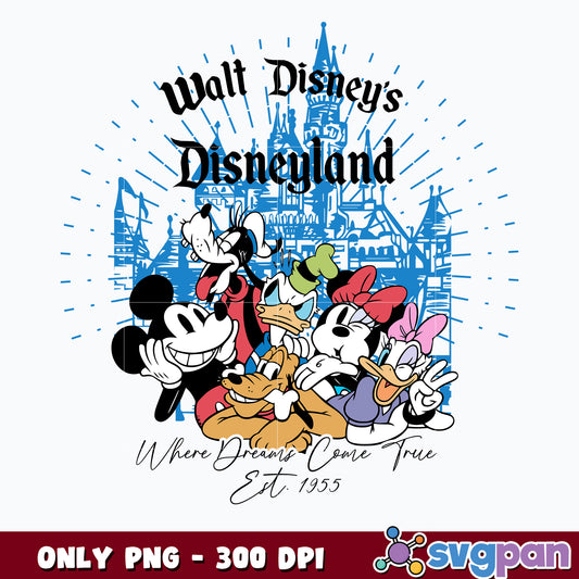 Walt Disney's Disneyland Where Dreams Come True Est 1955 png 