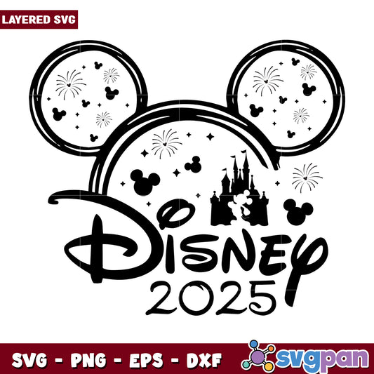 Disney 2025 Celebration SVG Design with Mickey Ears Art