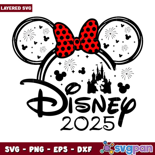 Disney 2025 Celebration SVG with Mickey Ears and Castle Design