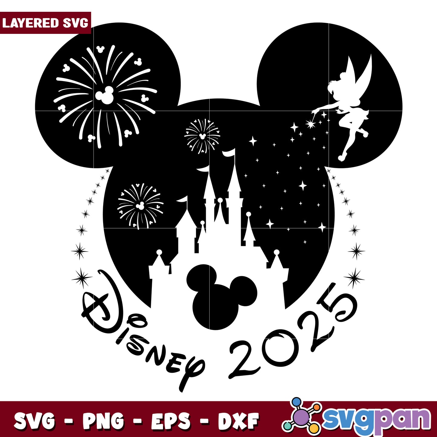 Disney 2025 SVG Mickey Mouse Castle