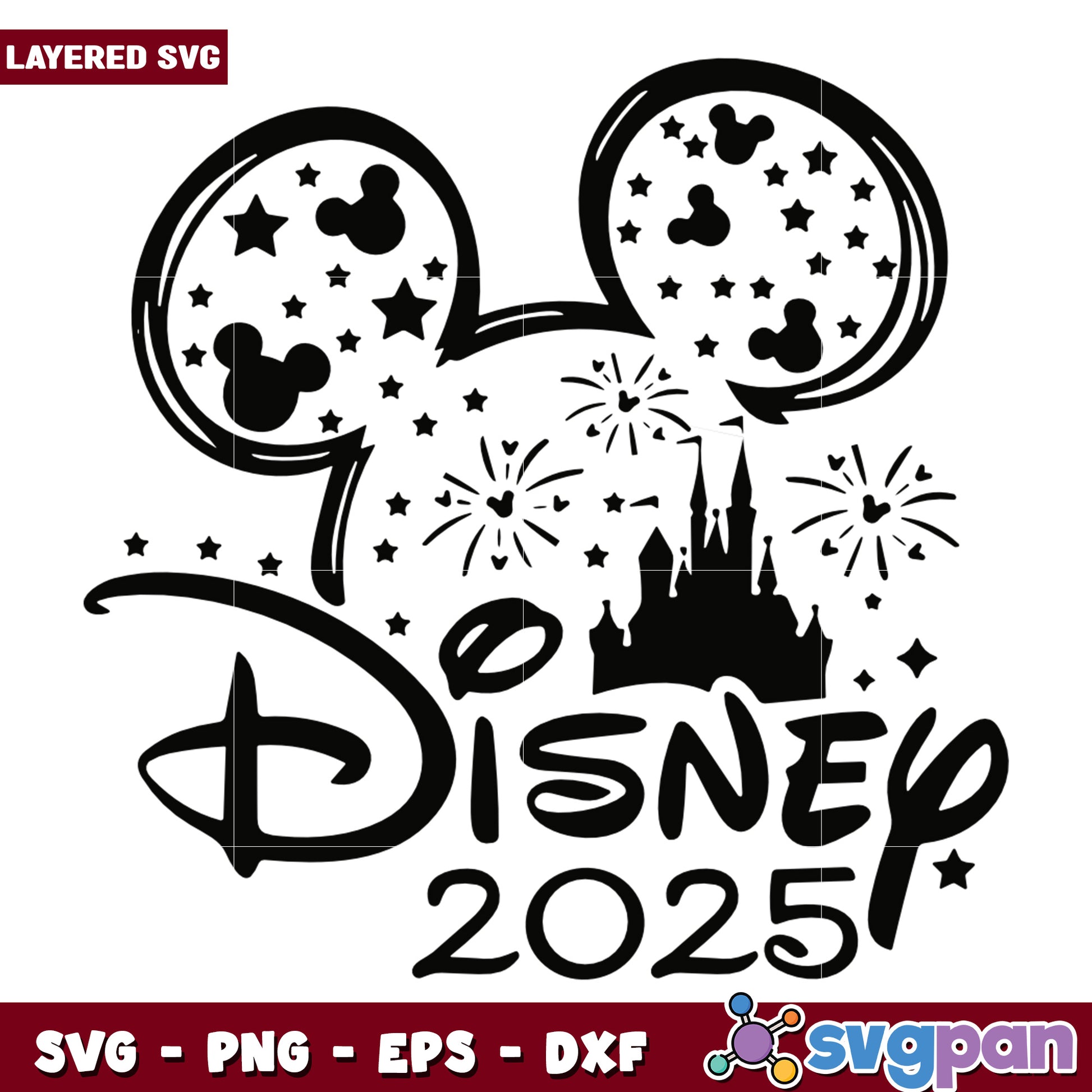 Disney 2025 SVG Mickey Mouse Ears Design