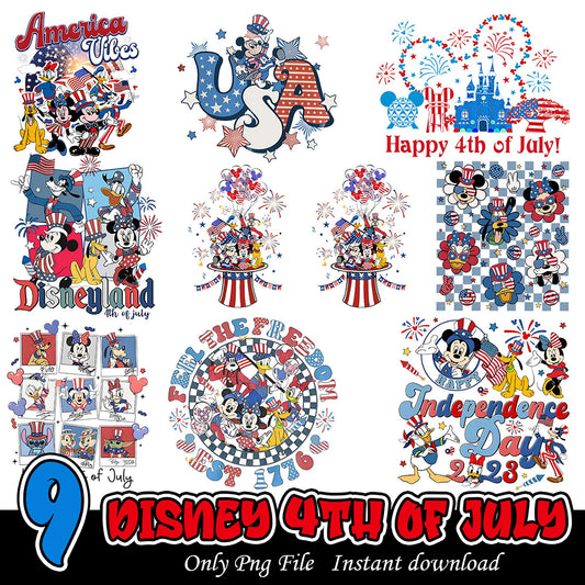 Disney 4th of July Bundle with Mickey and Friends PNGs