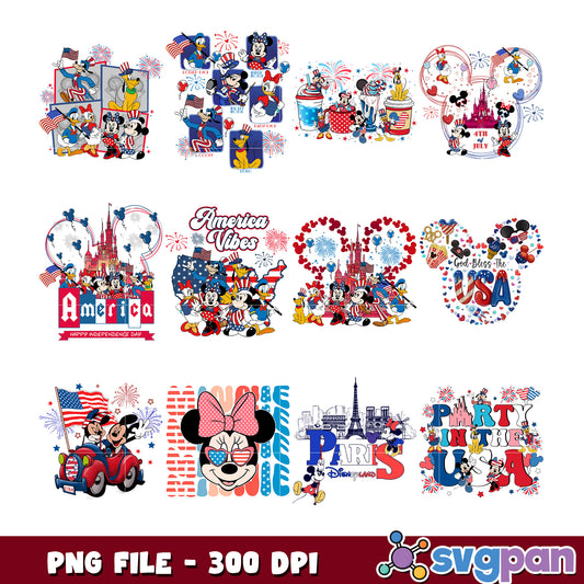 Disney 4th of July PNG Bundle