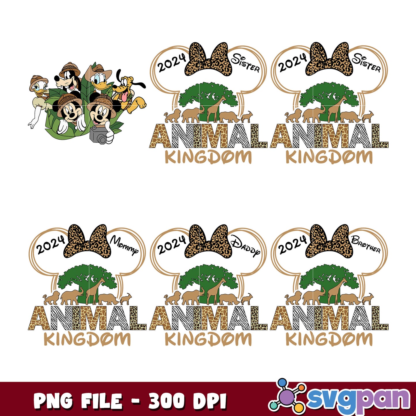 Disney Animal Kingdom Family 2024 PNG