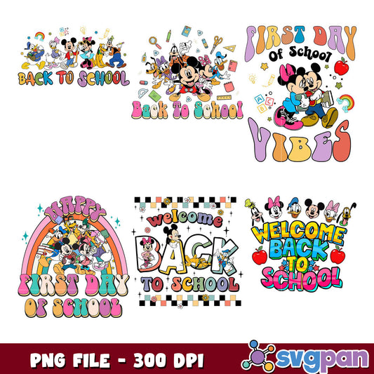 Disney Back to School PNG Bundle 300 DPI