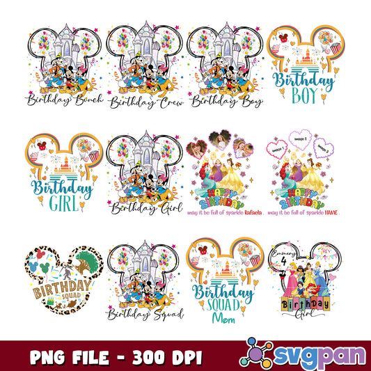 Disney Birthday Bundle PNG 300 DPI