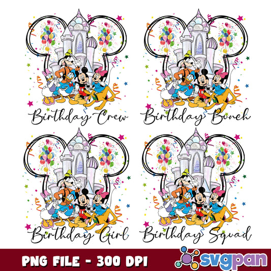 Disney Birthday Crew PNG Bundle 300 DPI