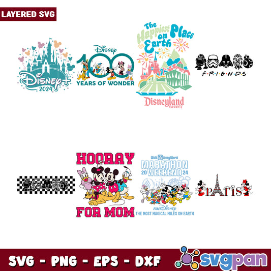 Disney Bundle SVG 100 Years, Parks, More
