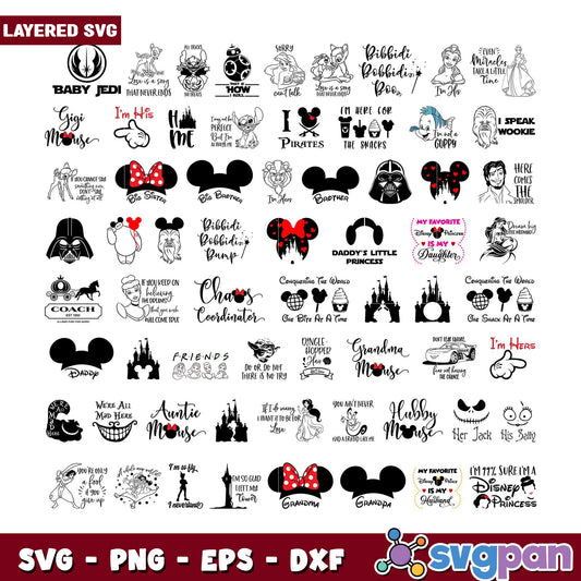 Disney Bundle SVG Files Cricut PNG, EPS, DXF