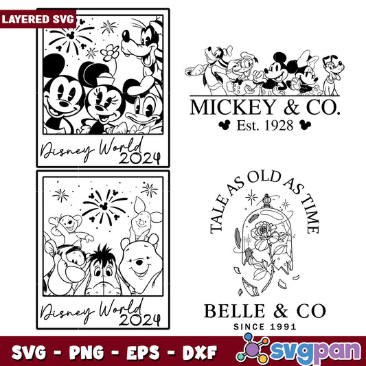 Disney Bundle SVG Mickey & Belle Designs