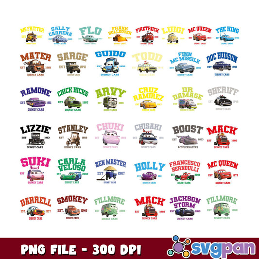 Disney Cars PNG Bundle 300 DPI
