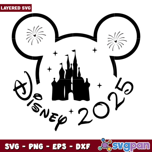 Disney Celebration SVG Design for 2025 with Castle Art