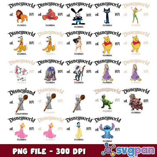 Disney Character Bundle PNG for Disney Fans 2023