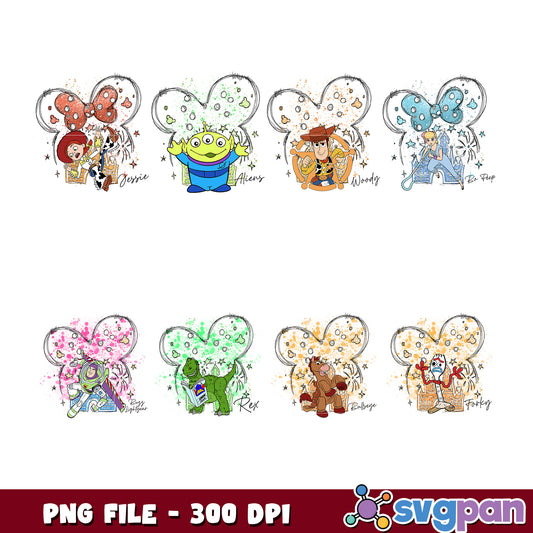 Disney Character Bundle PNG with Cute Designs 300 DPI
