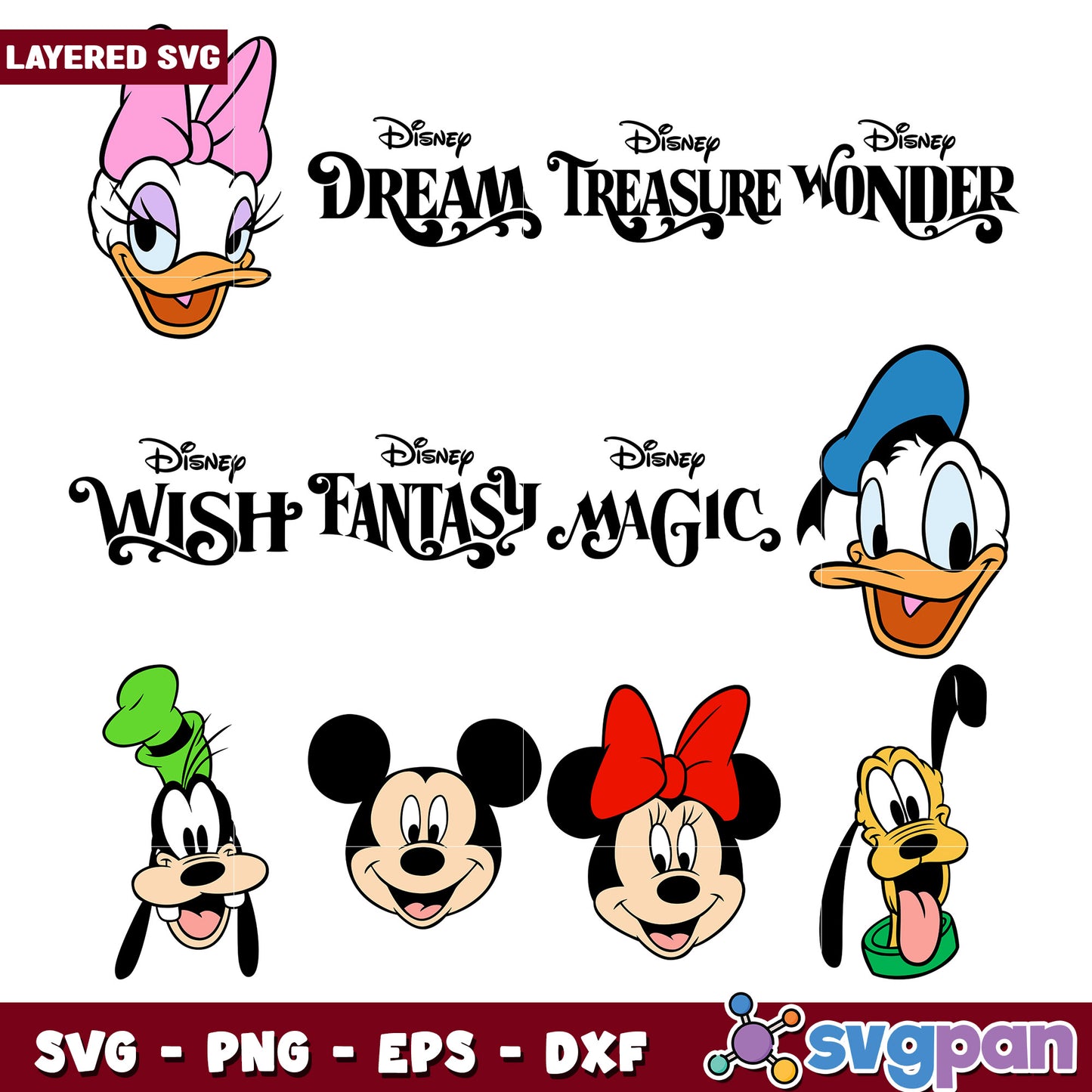 Disney Character Bundle SVG Dream and Magic Art