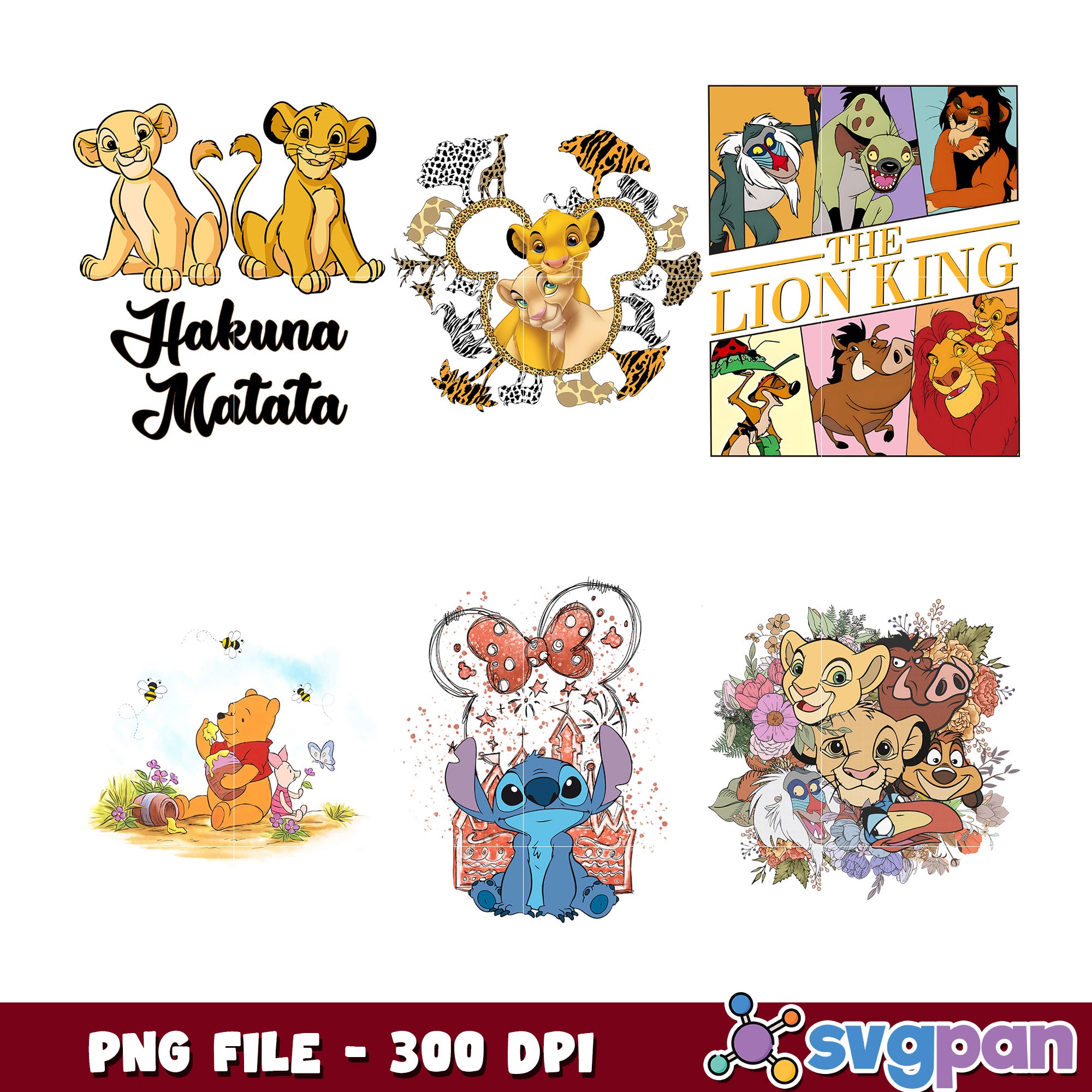 Disney Character Bitmap Disney Character PNG Bundle 300 DPI – svgpan