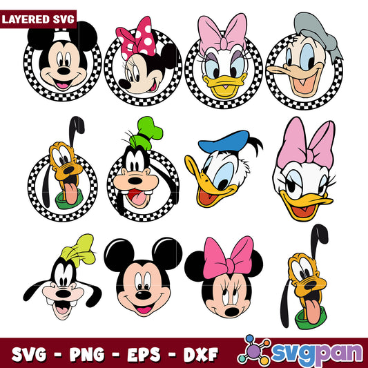 Disney Character SVG Bundle for Crafting Designs