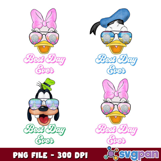 Disney Characters Best Day Ever PNG Bundle