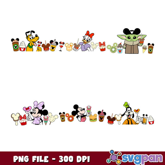 Disney Characters Food PNG Bundle 300 DPI