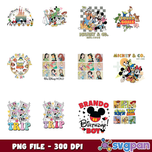 Disney Characters PNG Bundle 300 DPI