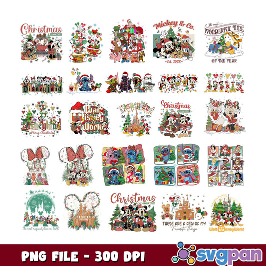 Disney Christmas Bundle PNG 300 DPI