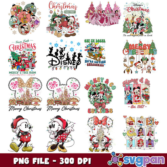 Disney Christmas Bundle PNG Cute Holiday Designs