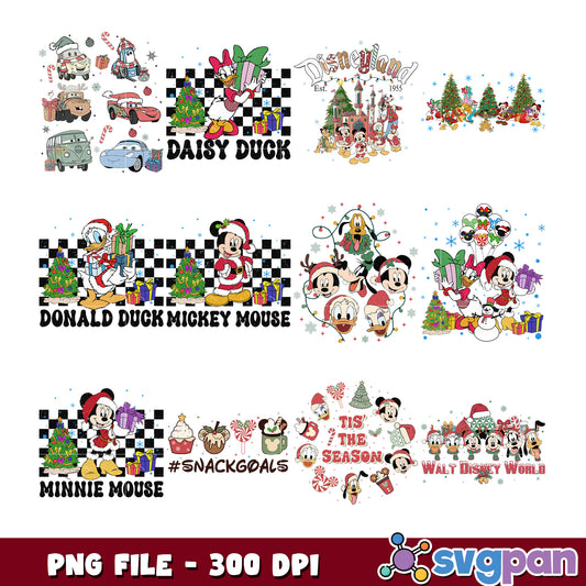 Disney Christmas Characters PNG Bundle