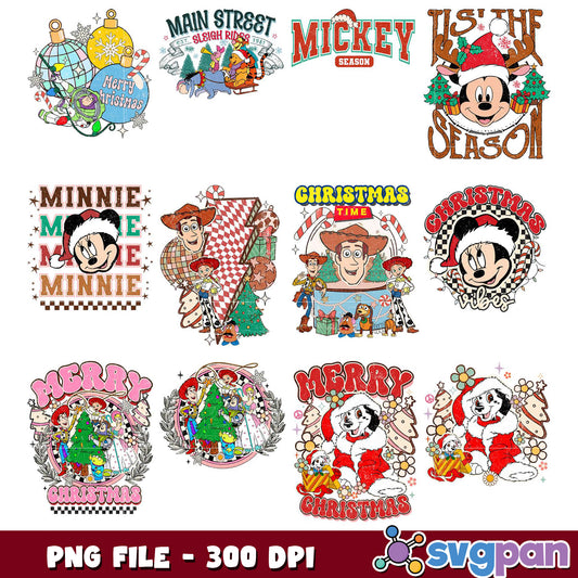 Disney Christmas PNG Bundle - 300 DPI