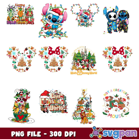 Disney Christmas PNG Bundle 300 DPI