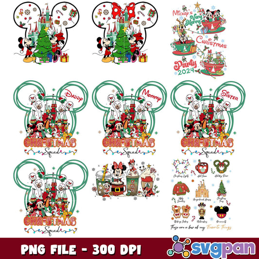 Disney Christmas Squad PNG Bundle - 300 DPI