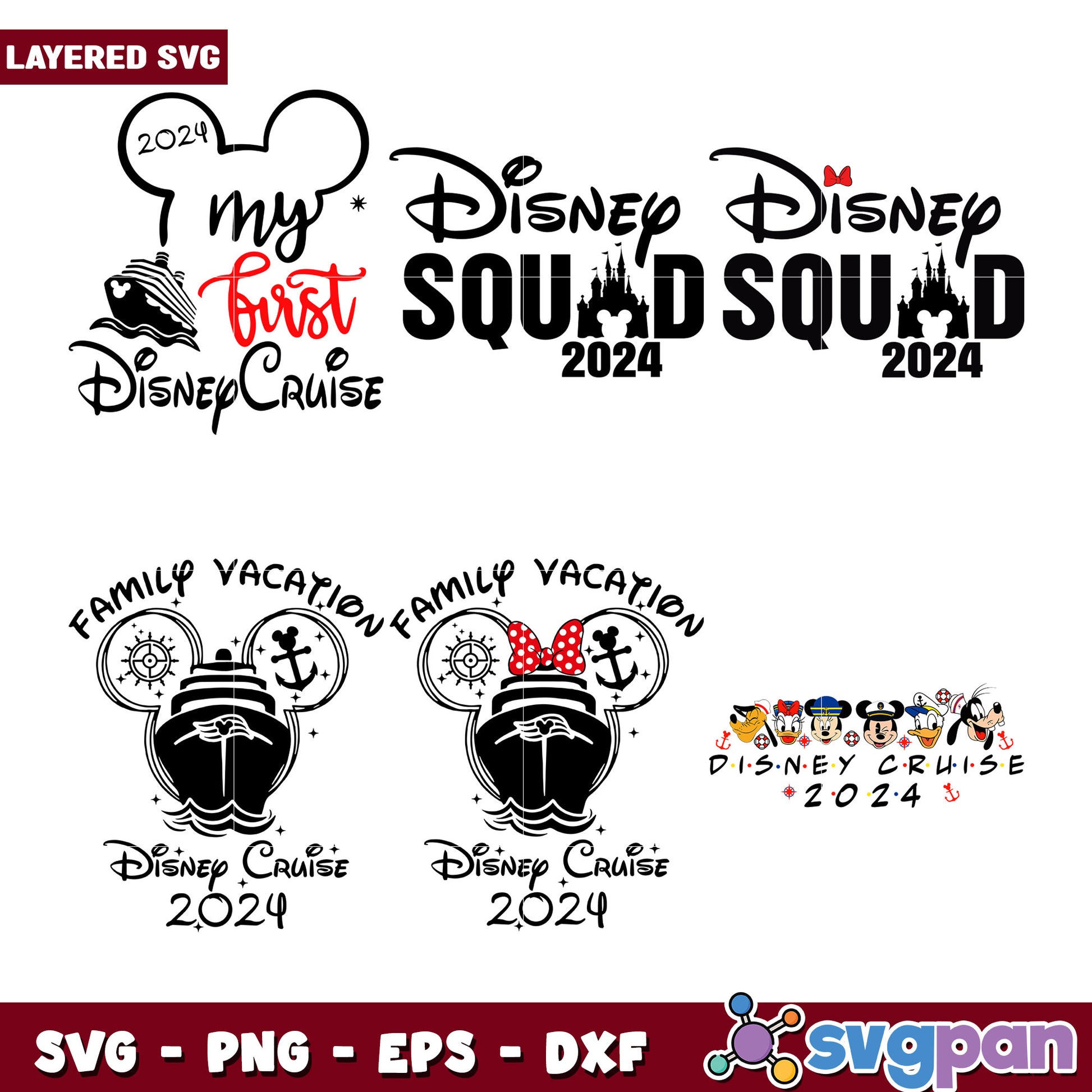 Disney Cruise 2024 Bundle SVG Family Vacation Designs