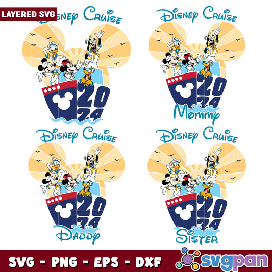 Disney Cruise 2024 Family Bundle SVG Files Set